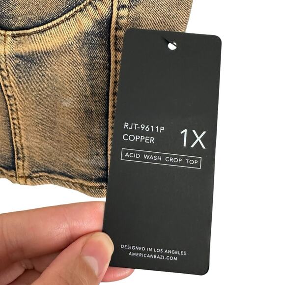 American Bazi Dyed Acid Copper Denim Corset Top NWT XL Castlecore Whimsygoth - Picture 3 of 10